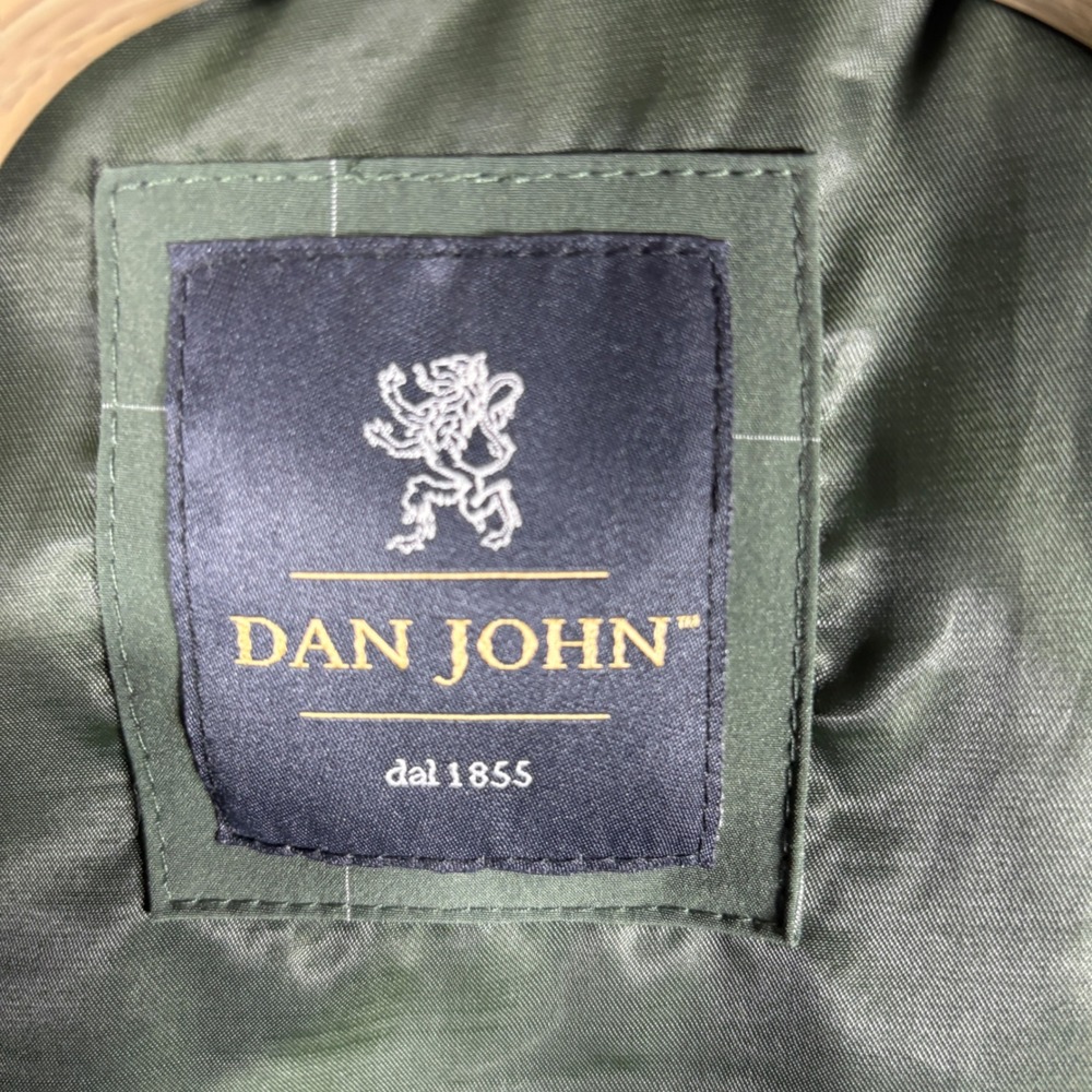Dan John Mens Green Windowpane Grid Full Zip Bomber Jacket Size Large - Picture 4 of 5